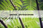 孟州汽车站，孟州汽车站大巴时间表