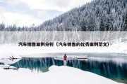 汽车销售案例分析（汽车销售的优秀案例范文）