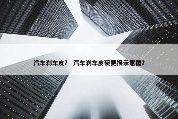 汽车刹车皮？ 汽车刹车皮碗更换示意图？