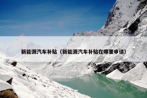 新能源汽车补贴（新能源汽车补贴在哪里申请）