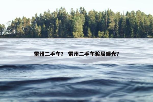 雷州二手车？ 雷州二手车骗局曝光？