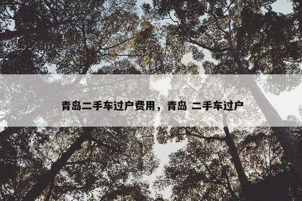 青岛二手车过户费用，青岛 二手车过户