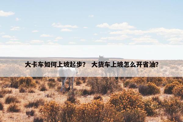 大卡车如何上坡起步？ 大货车上坡怎么开省油？