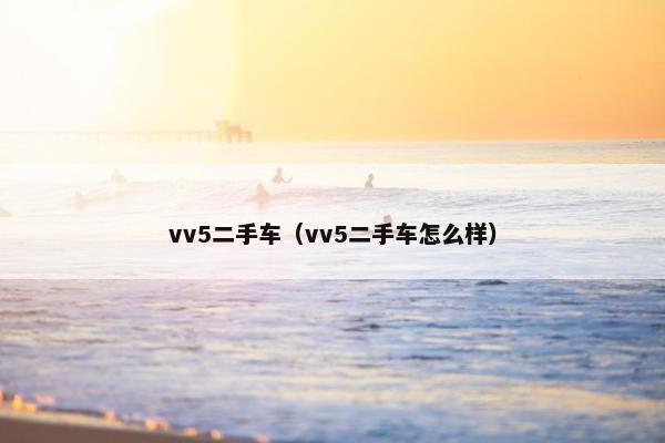vv5二手车（vv5二手车怎么样）