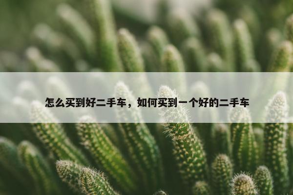 怎么买到好二手车，如何买到一个好的二手车