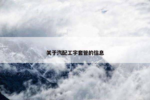 关于汽配工字套管的信息