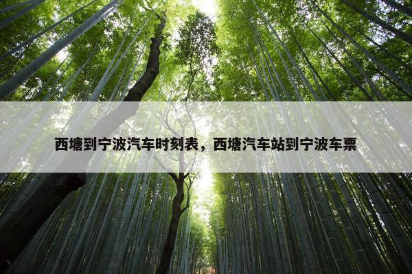 西塘到宁波汽车时刻表，西塘汽车站到宁波车票