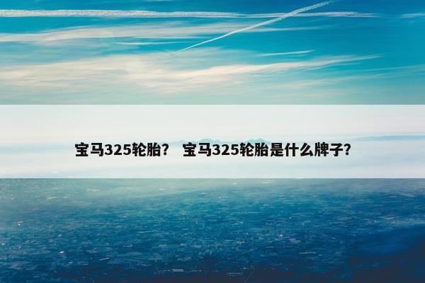 宝马325轮胎？ 宝马325轮胎是什么牌子？