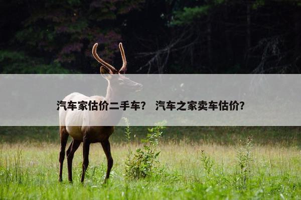 汽车家估价二手车？ 汽车之家卖车估价？