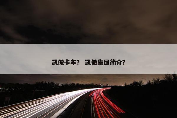 凯傲卡车？ 凯傲集团简介？